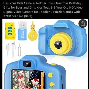 Blue&Yellow Children’s Digital Camera Video&Photo Memory card built-in recharge